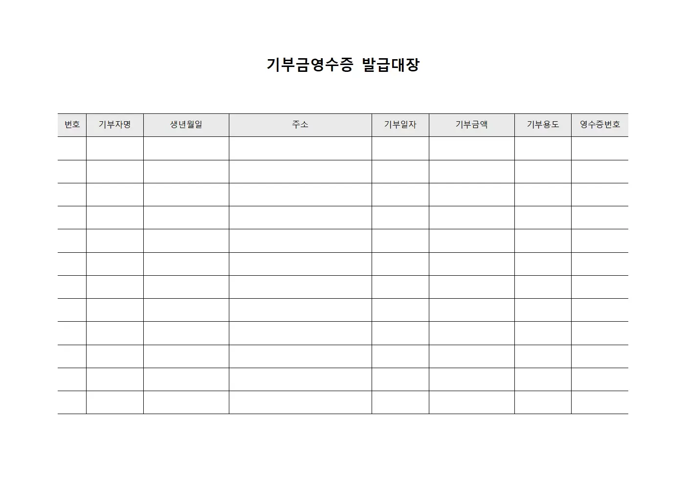 기부금영수증발급대장 - 월별발급현황