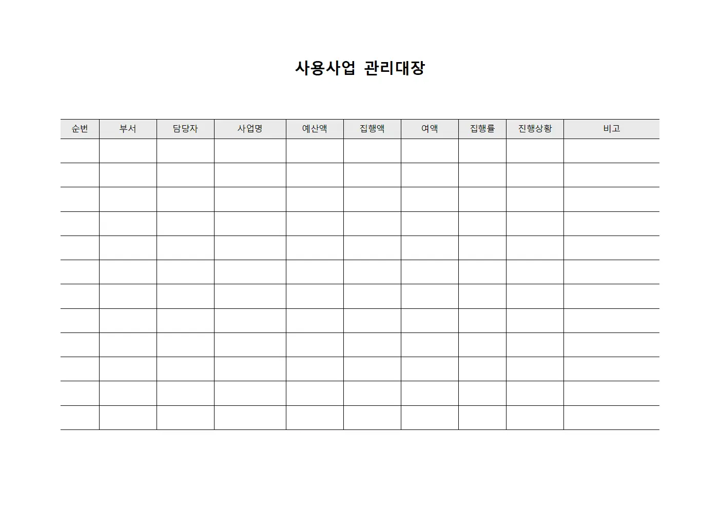 사용사업관리대장 (업무담당자)