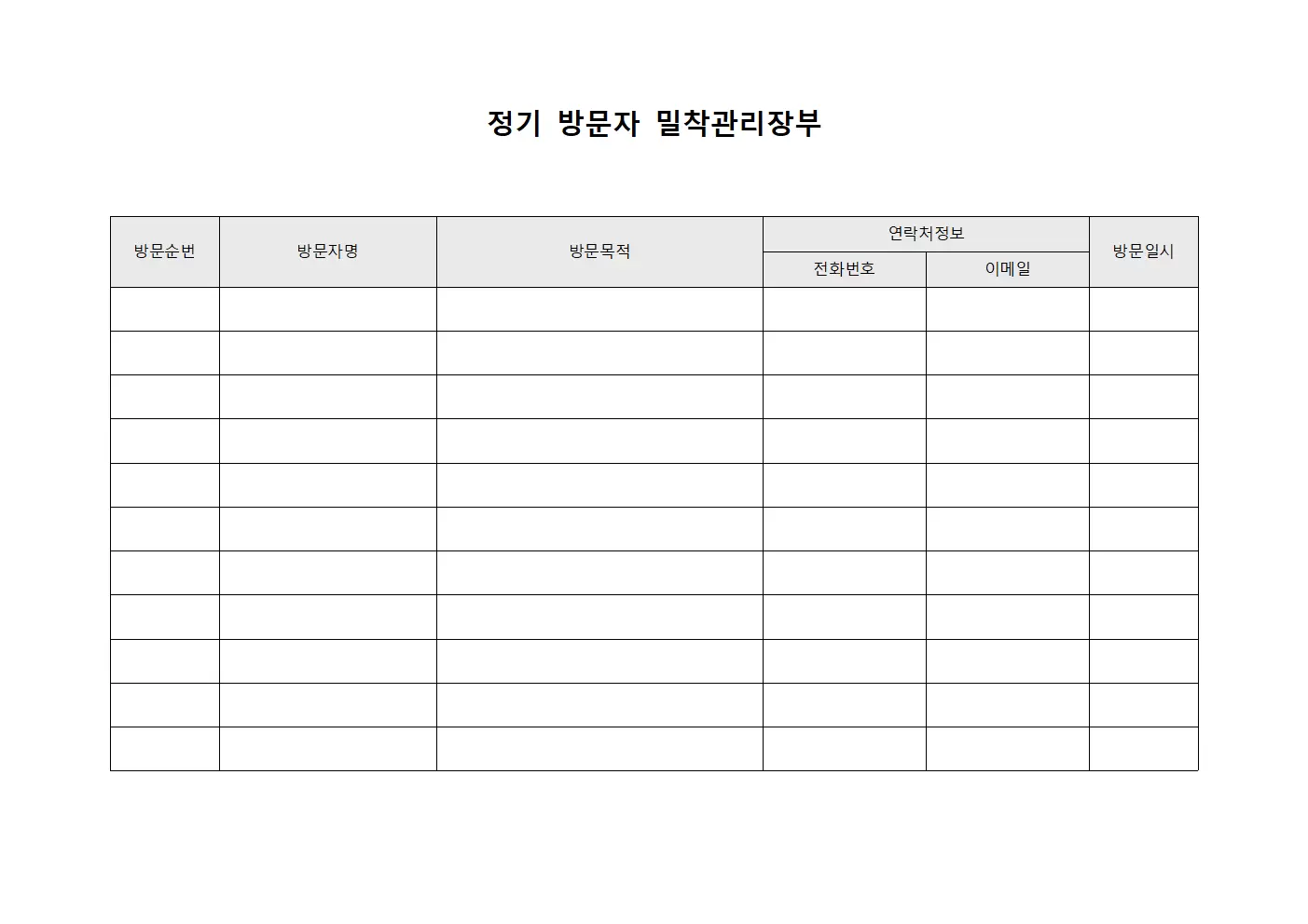 정기 방문자 밀착관리장부