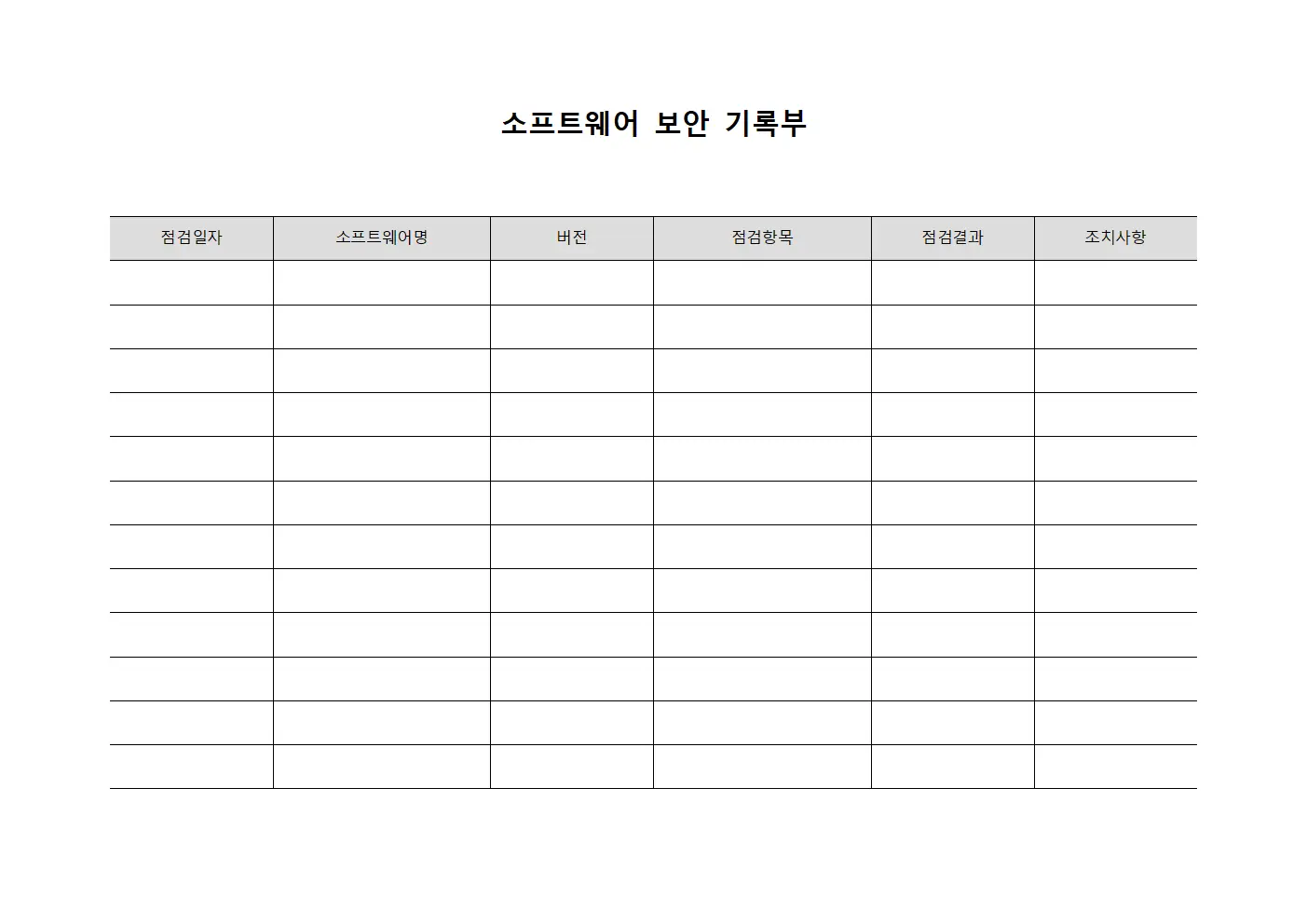 소프트웨어 보안 기록부