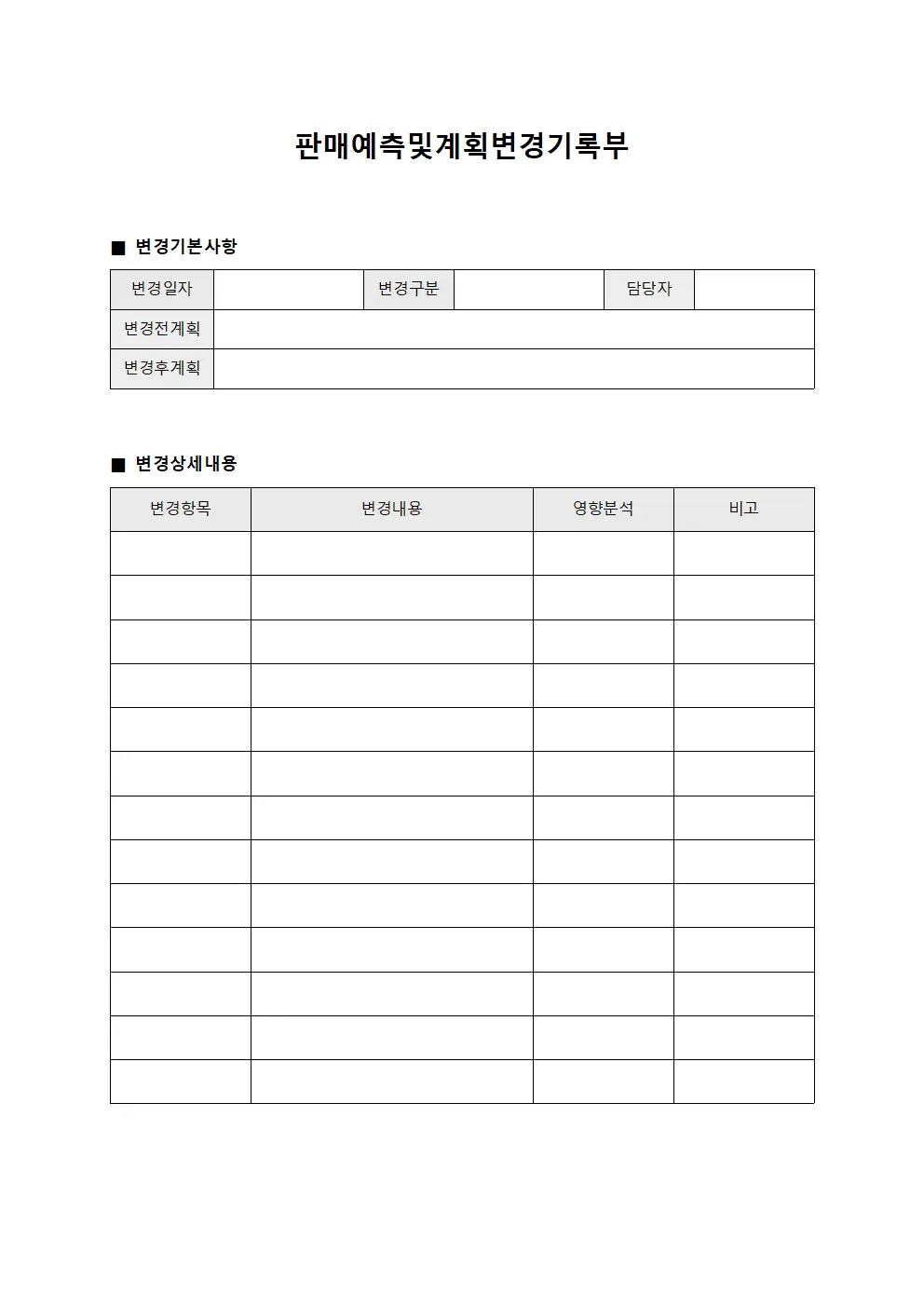 판매예측및계획변경기록부