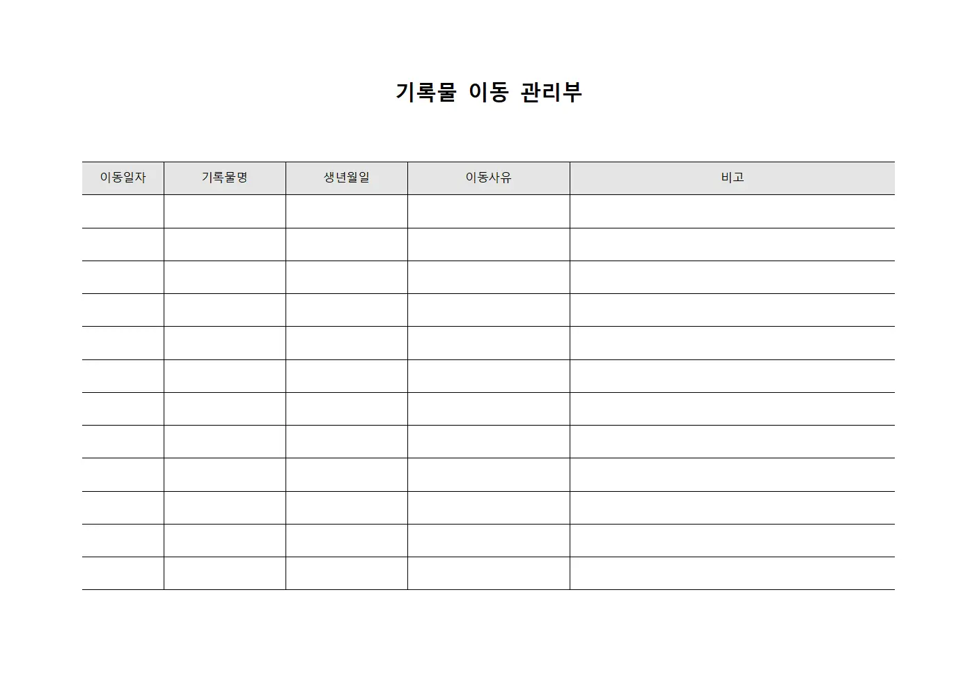 기록물 이동 관리부