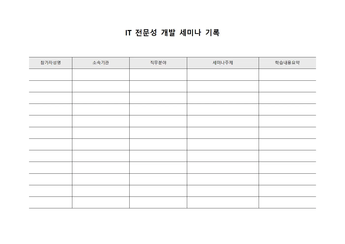 IT 전문성 개발 세미나 기록