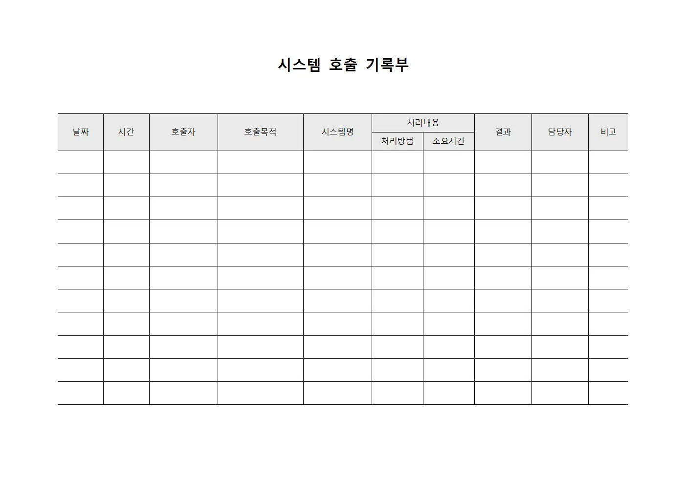 시스템 호출 기록부 문서.서식
