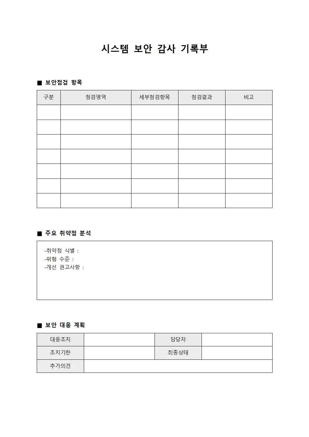 시스템 보안 감사 기록부