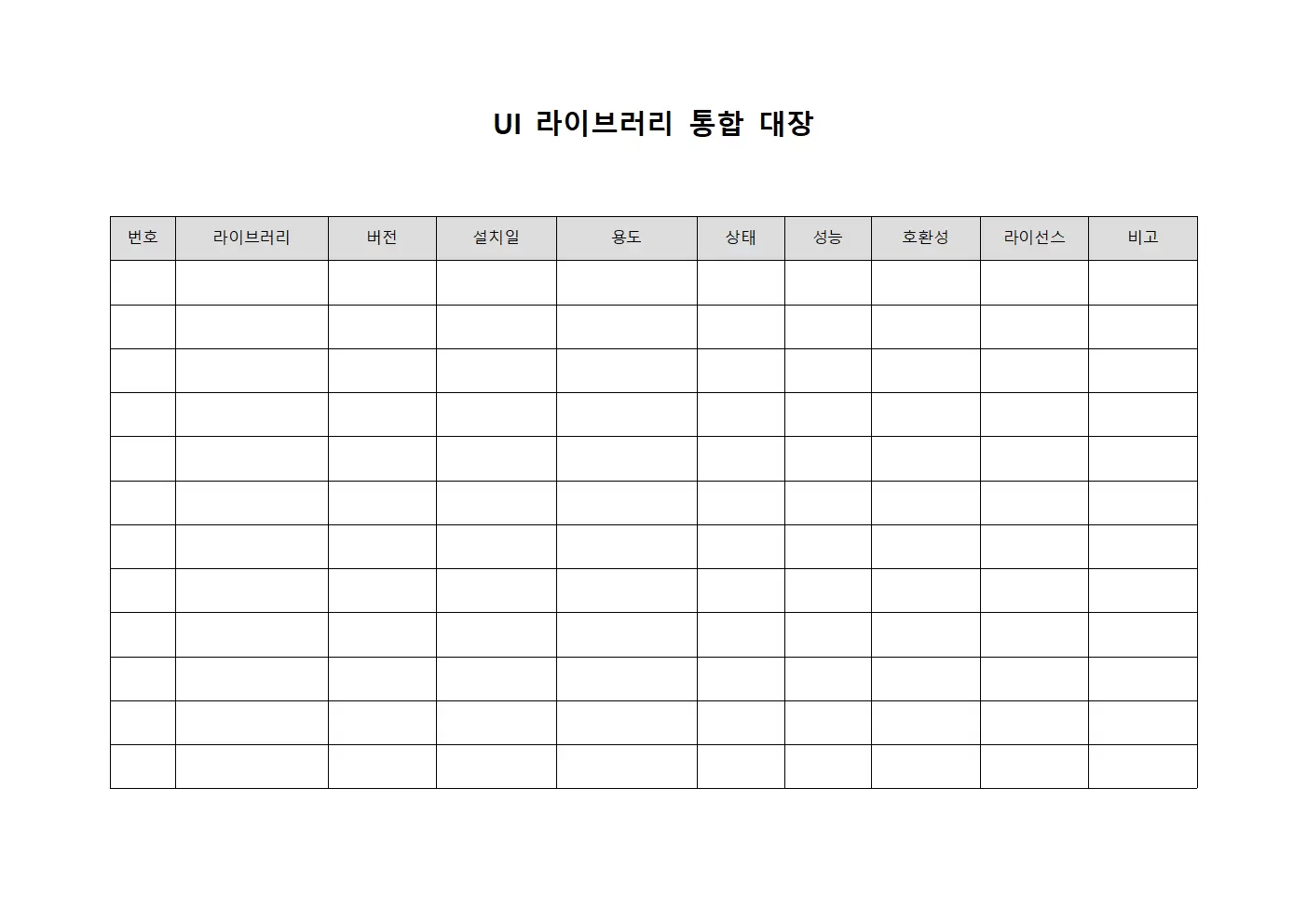 UI 라이브러리 통합 대장