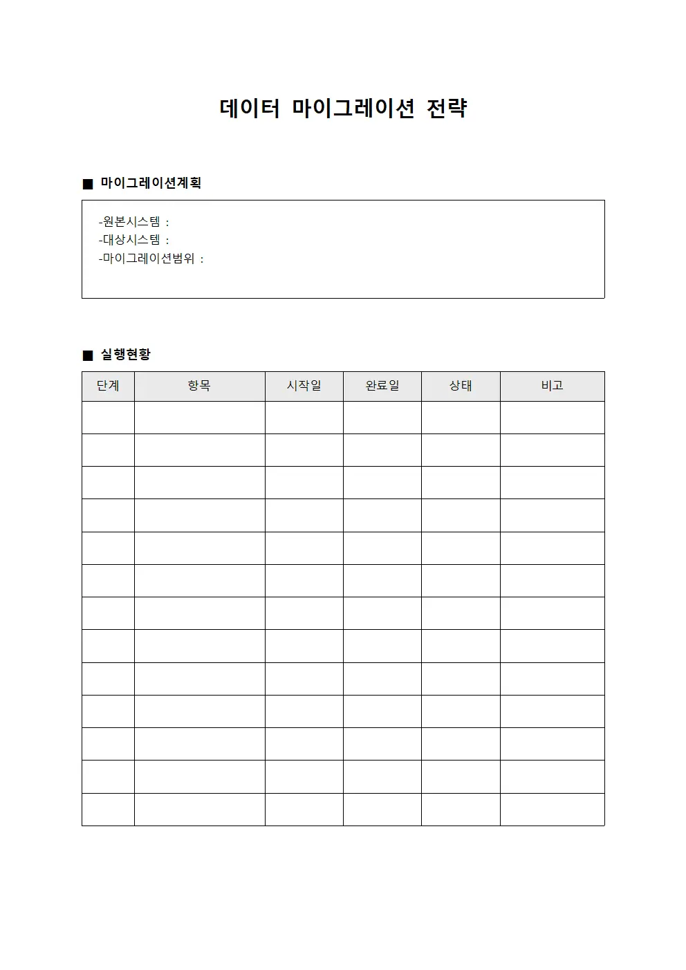 데이터 마이그레이션 전략 파일양식