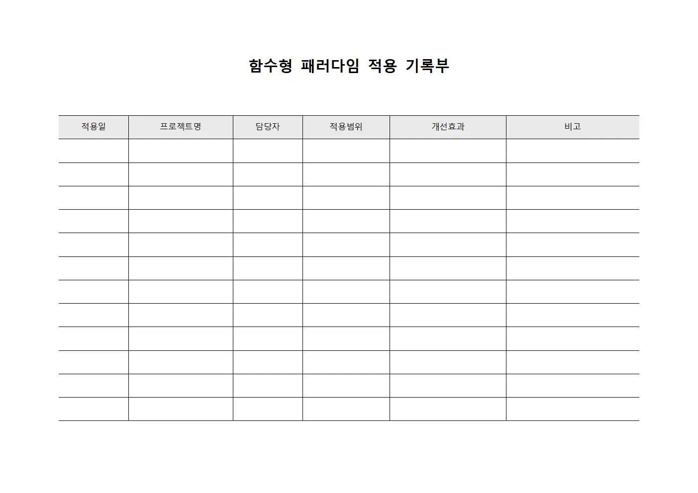 함수형 패러다임 적용 기록부 양식파일