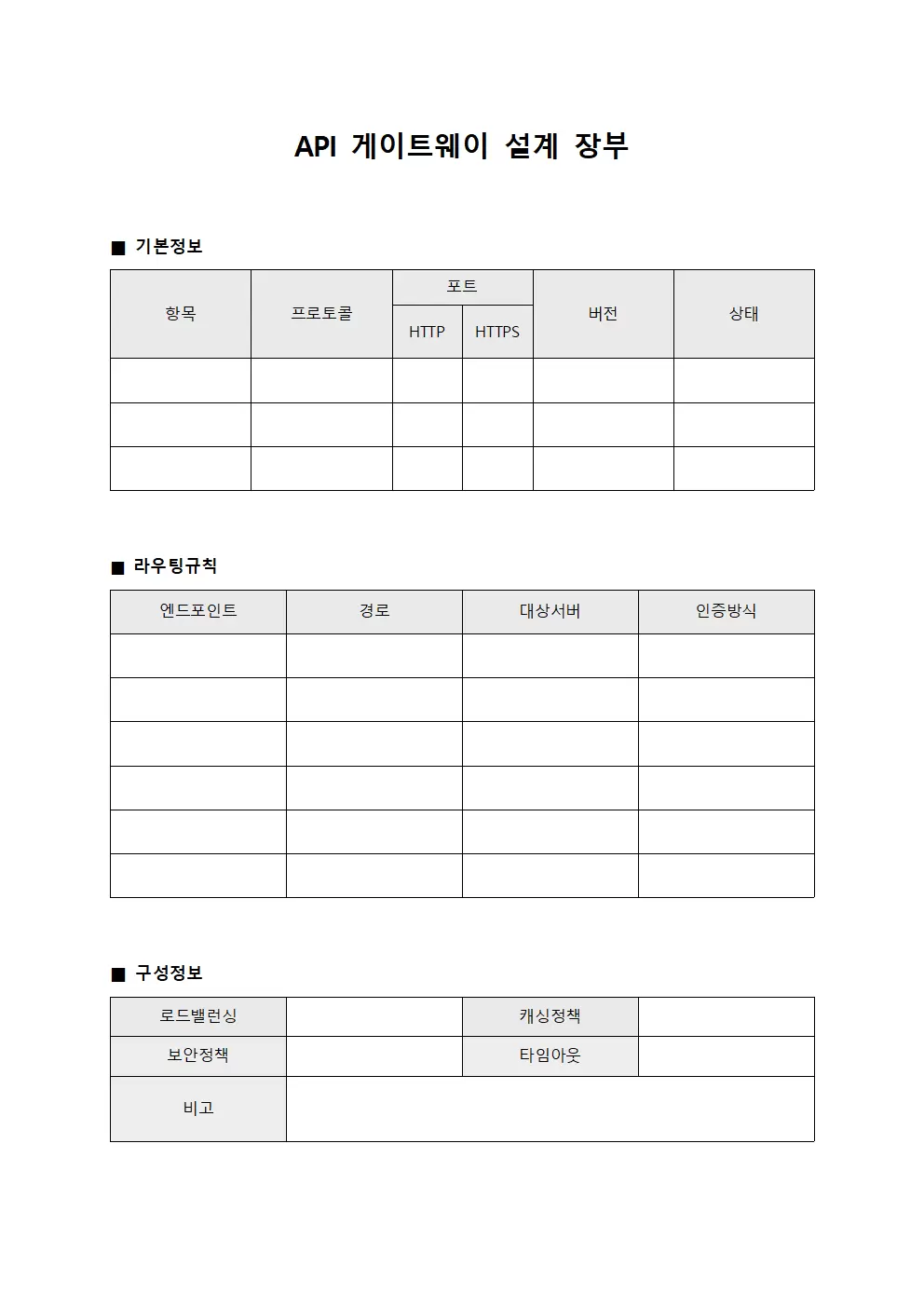 에이피아이 게이트웨이 설계 장부