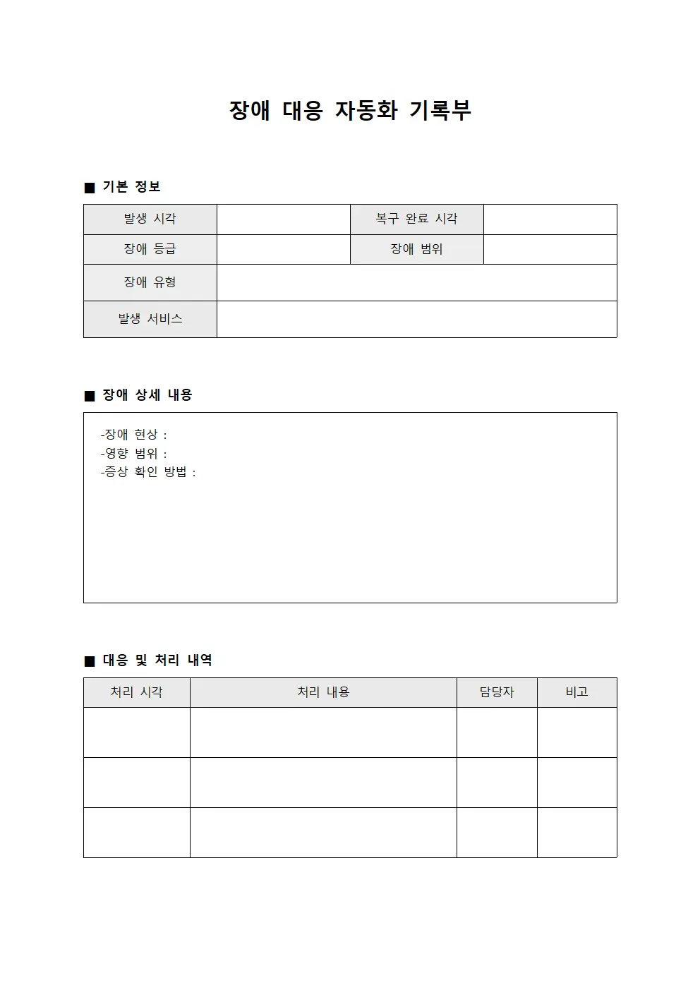 장애 대응 자동화 기록부