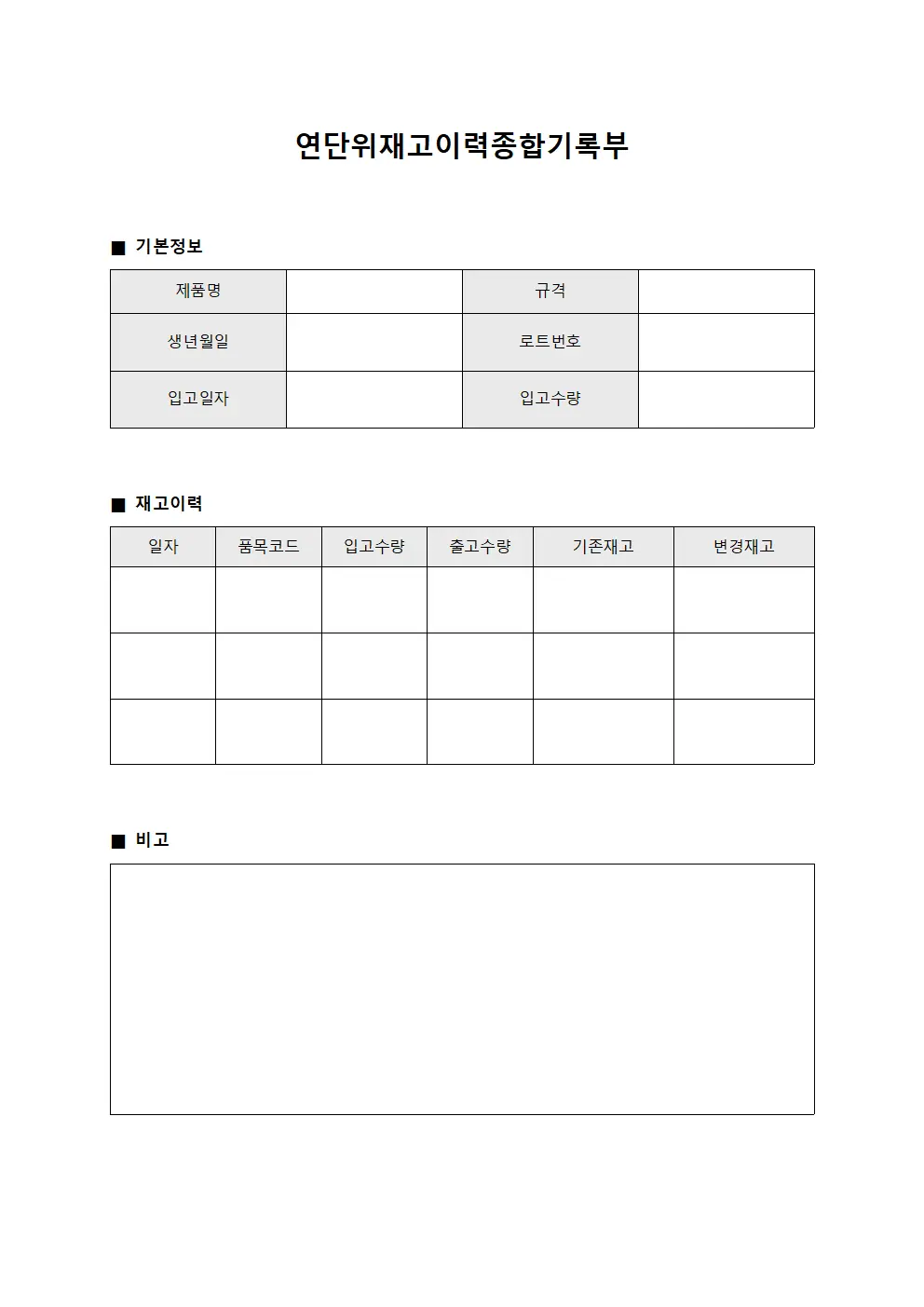 연단위재고이력종합기록부