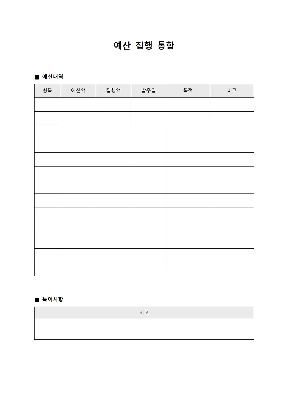 예산 집행 통합