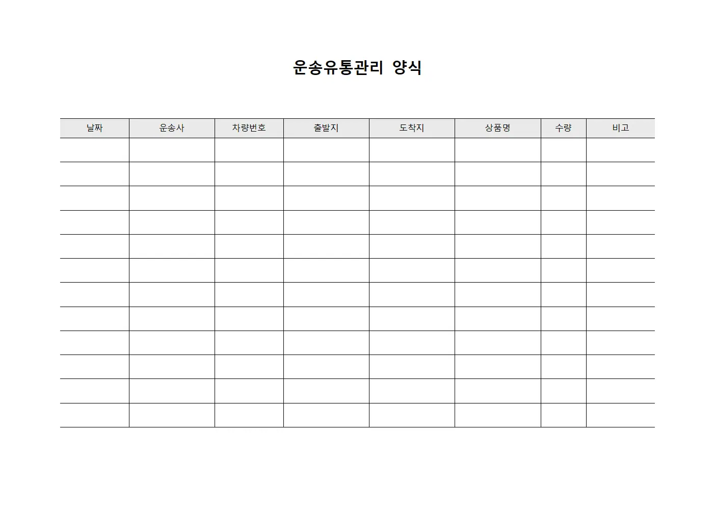 운송유통관리 양식 서식.양식