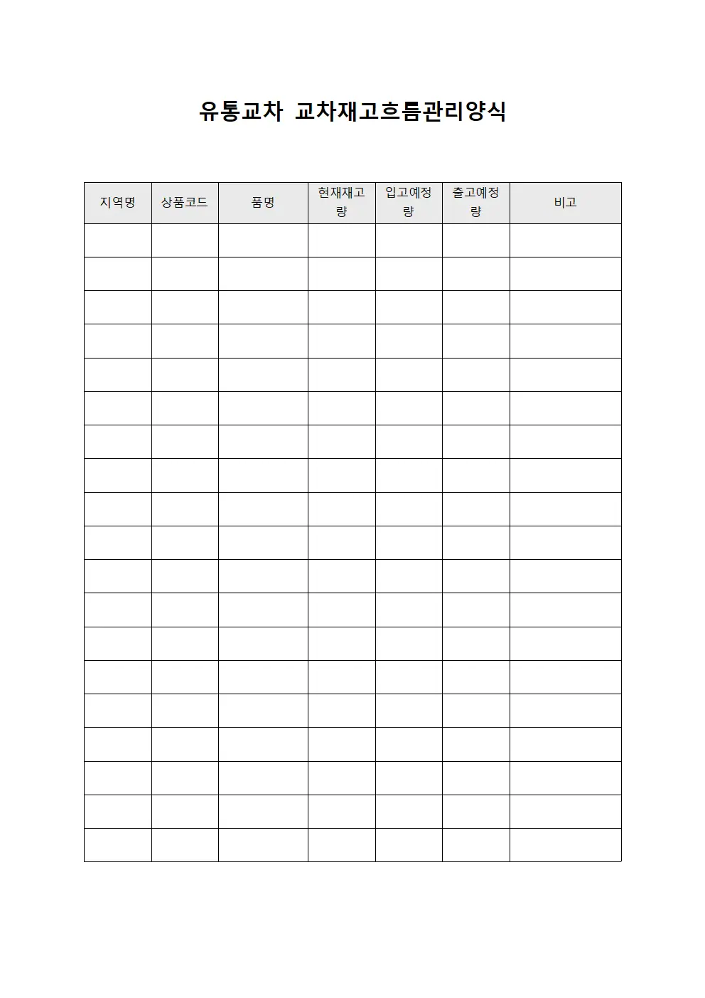 유통교차 교차재고흐름관리양식
