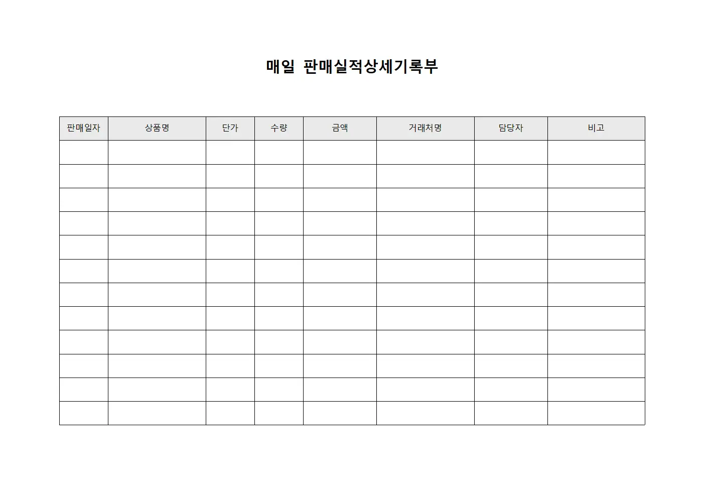 매일 판매실적상세기록부