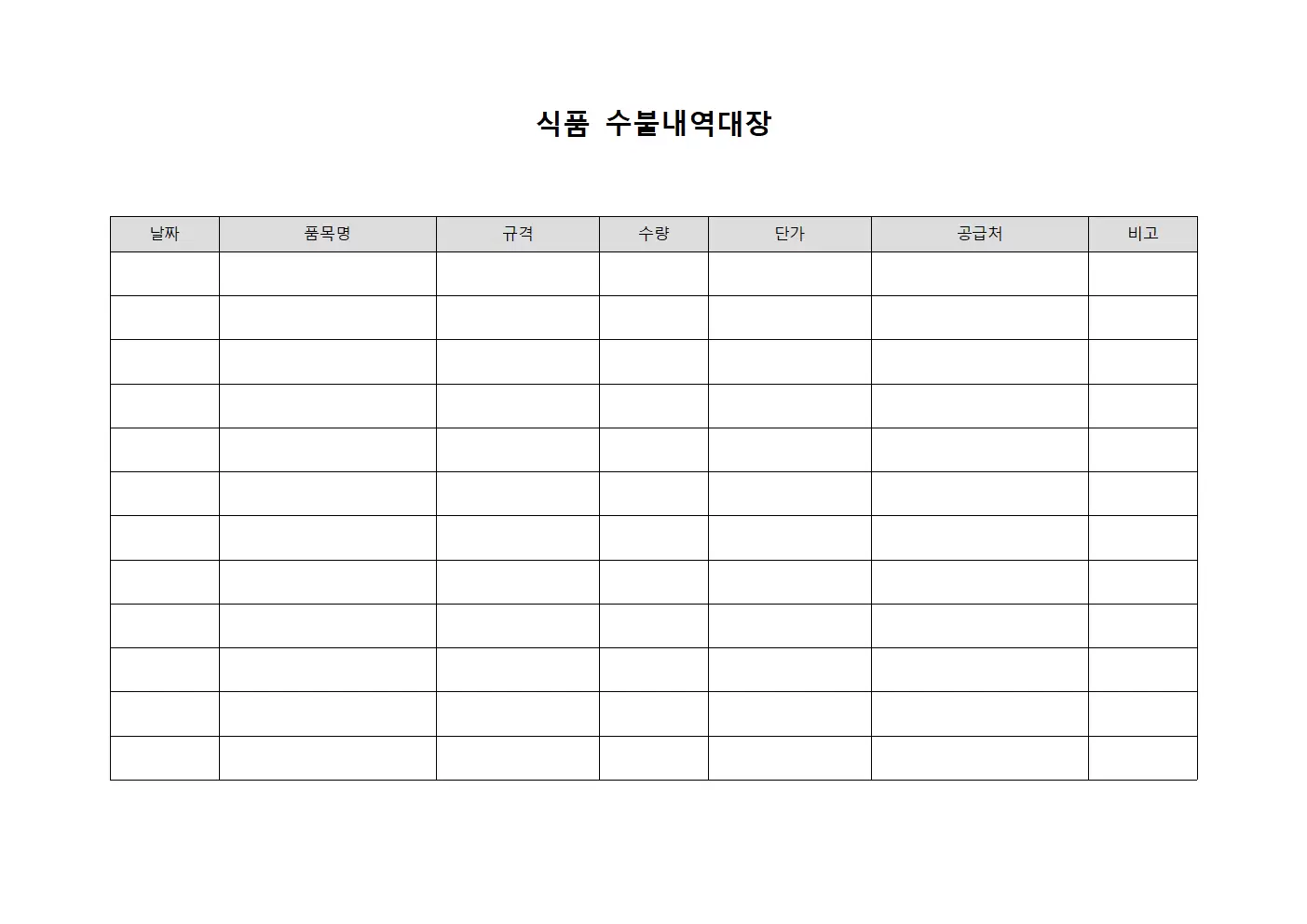 식품수불내역대장