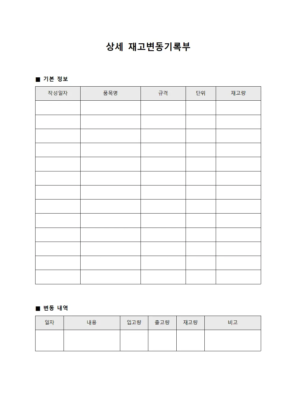 상세 재고변동기록부