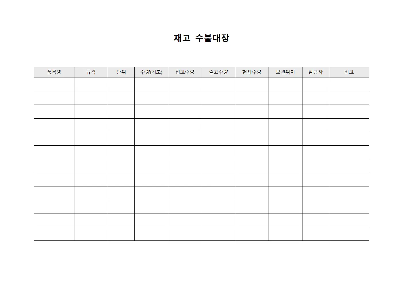 재고수불대장 - 원자재공급현황
