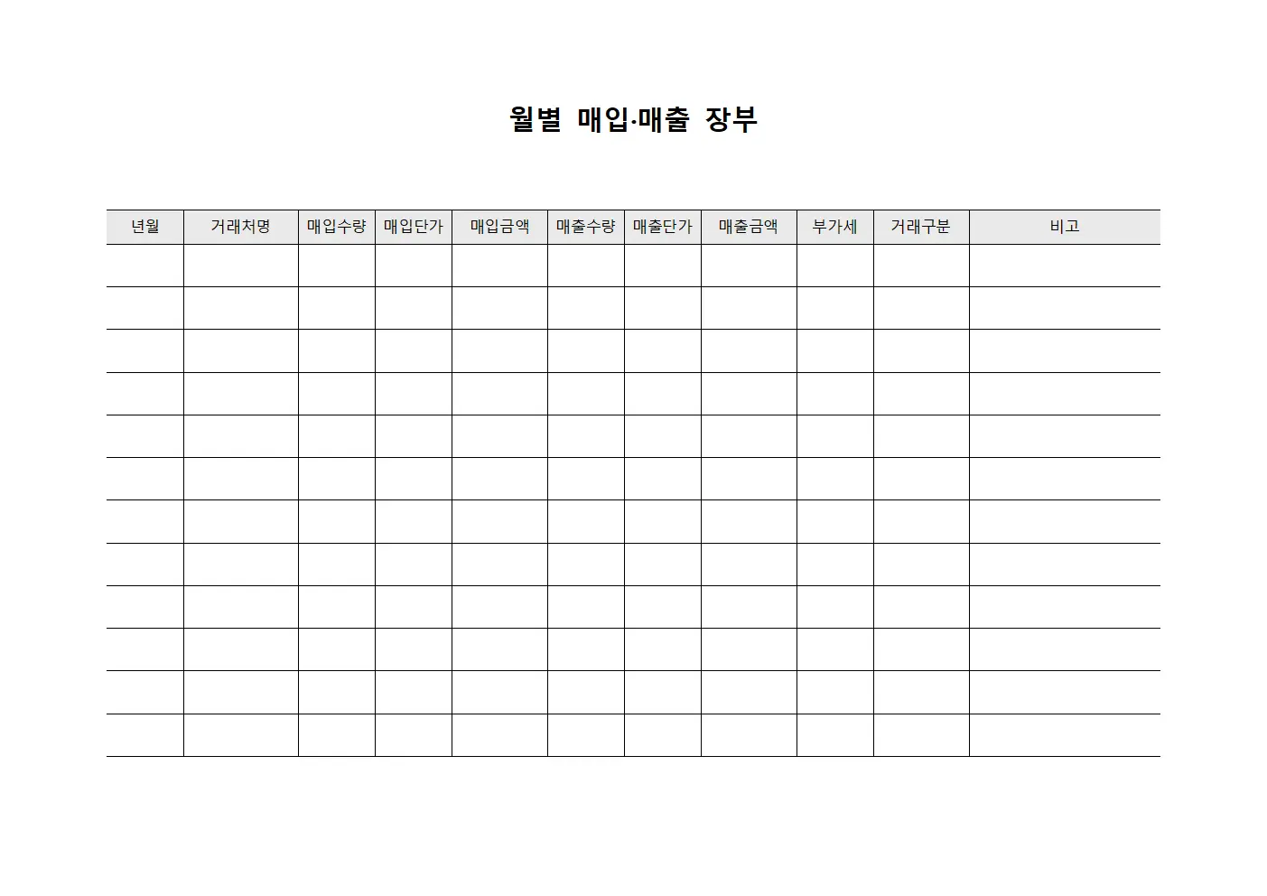 월별 매입·매출 장부
