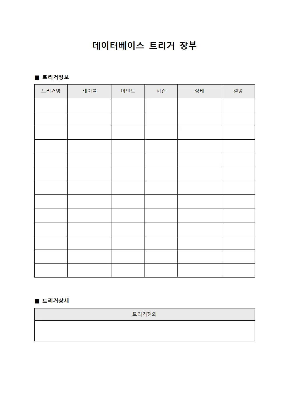 데이터베이스 트리거 장부