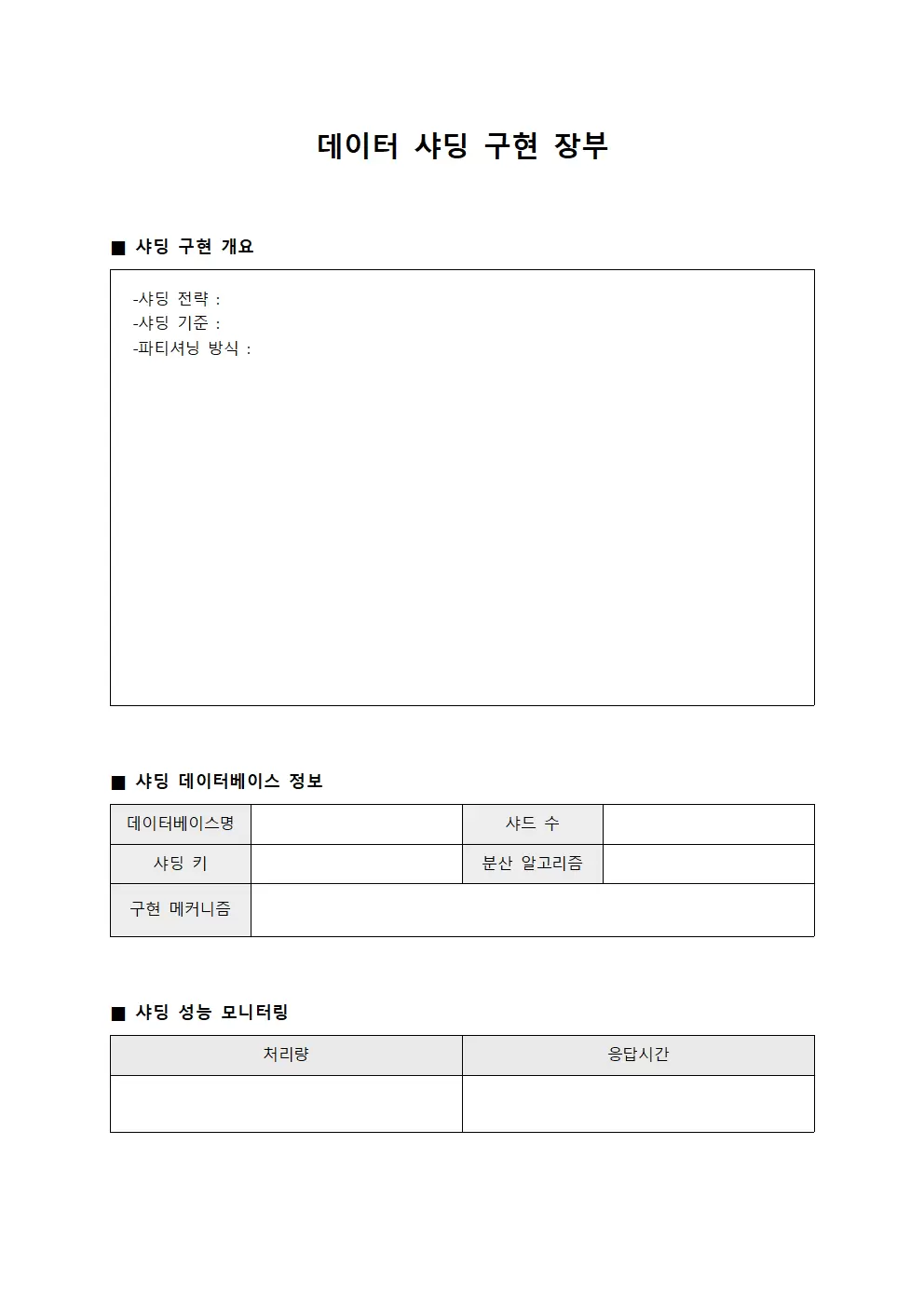 데이터 샤딩 구현 장부