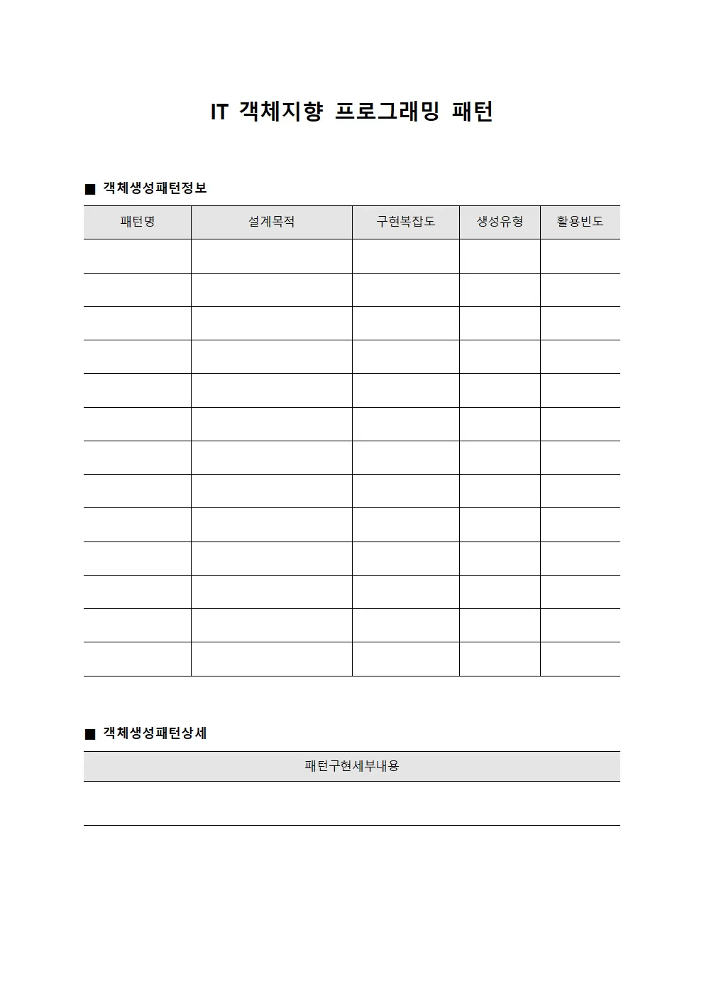 IT 객체지향 프로그래밍 패턴