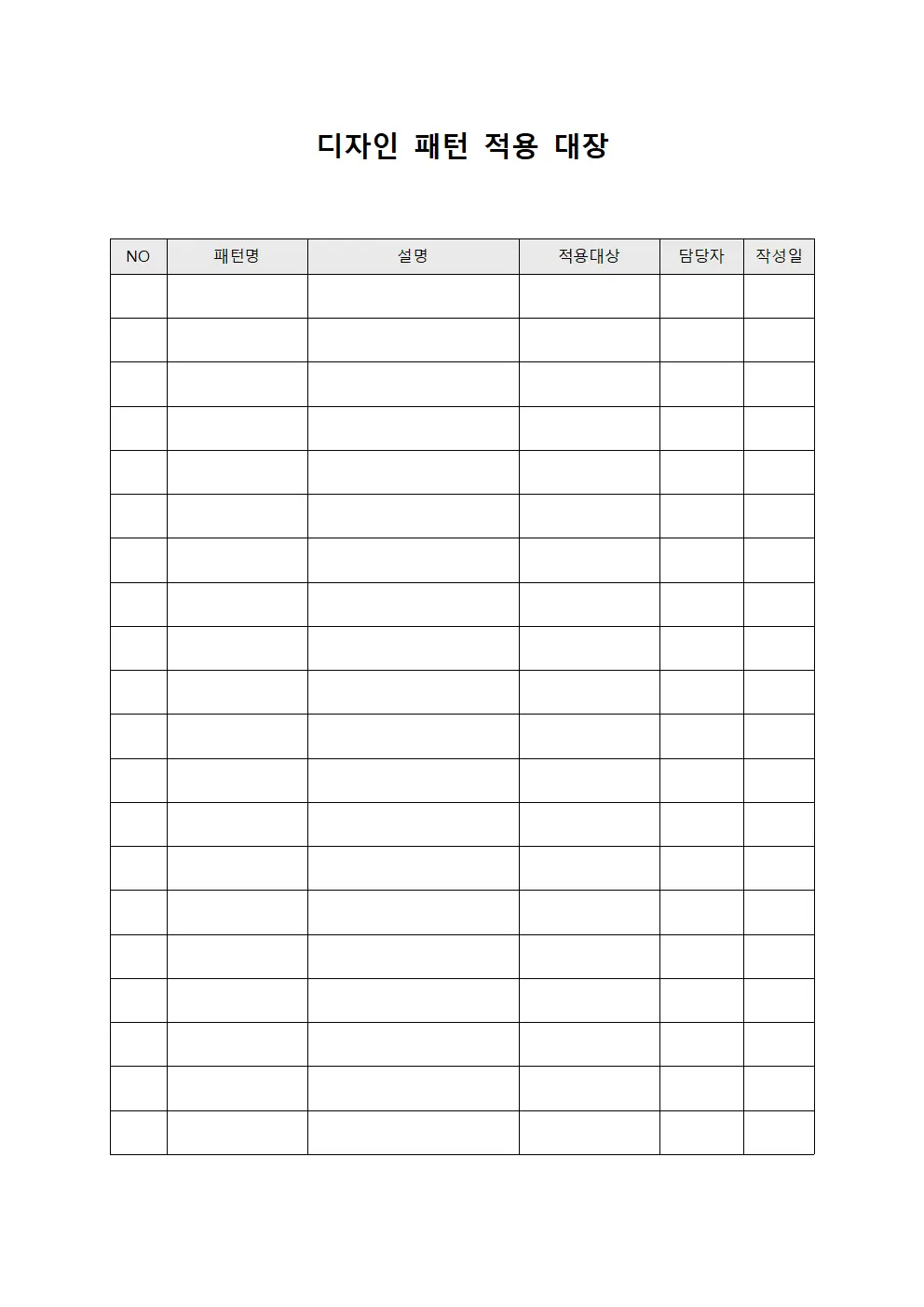 디자인 패턴 적용 대장