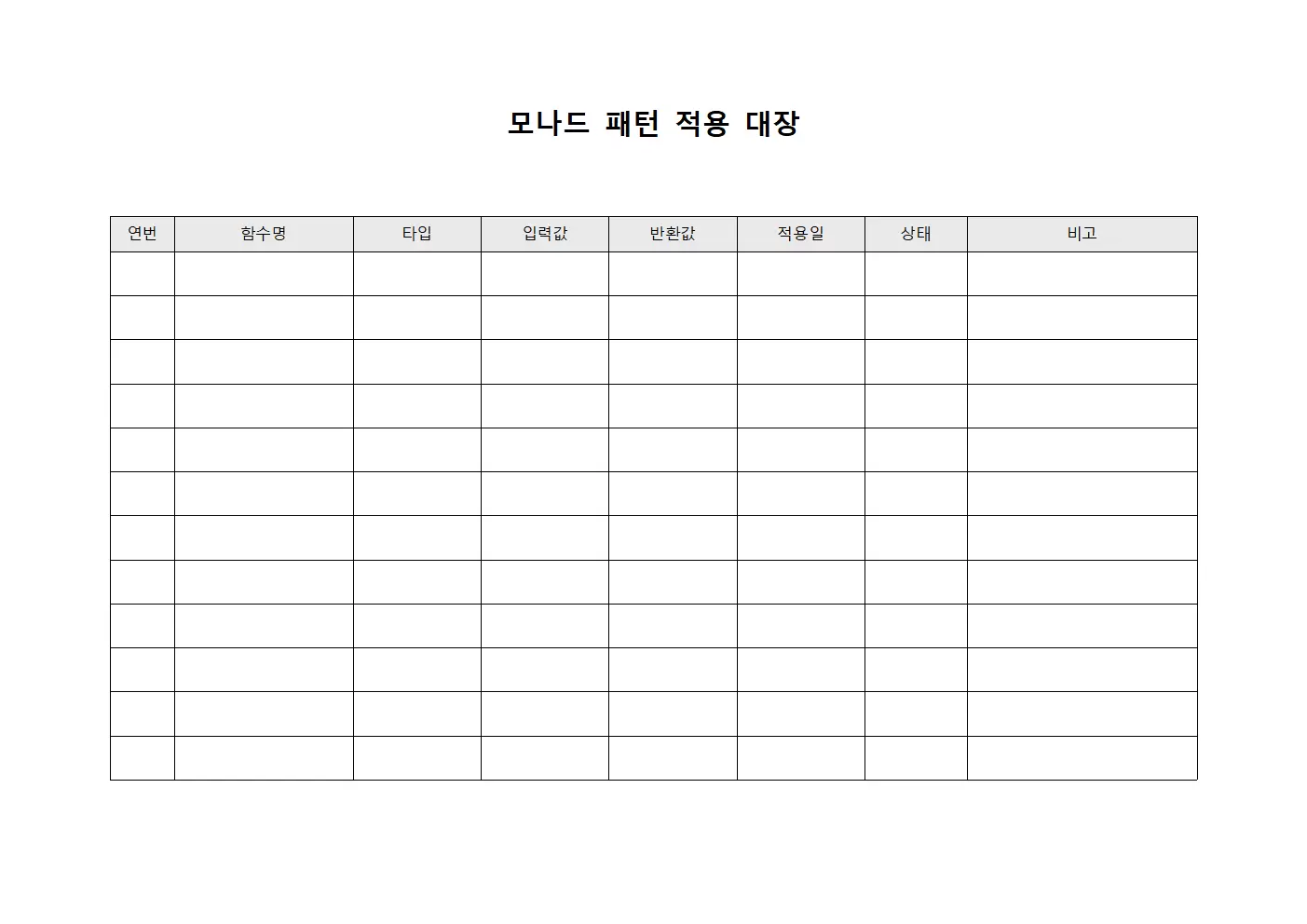 모나드 패턴 적용 대장