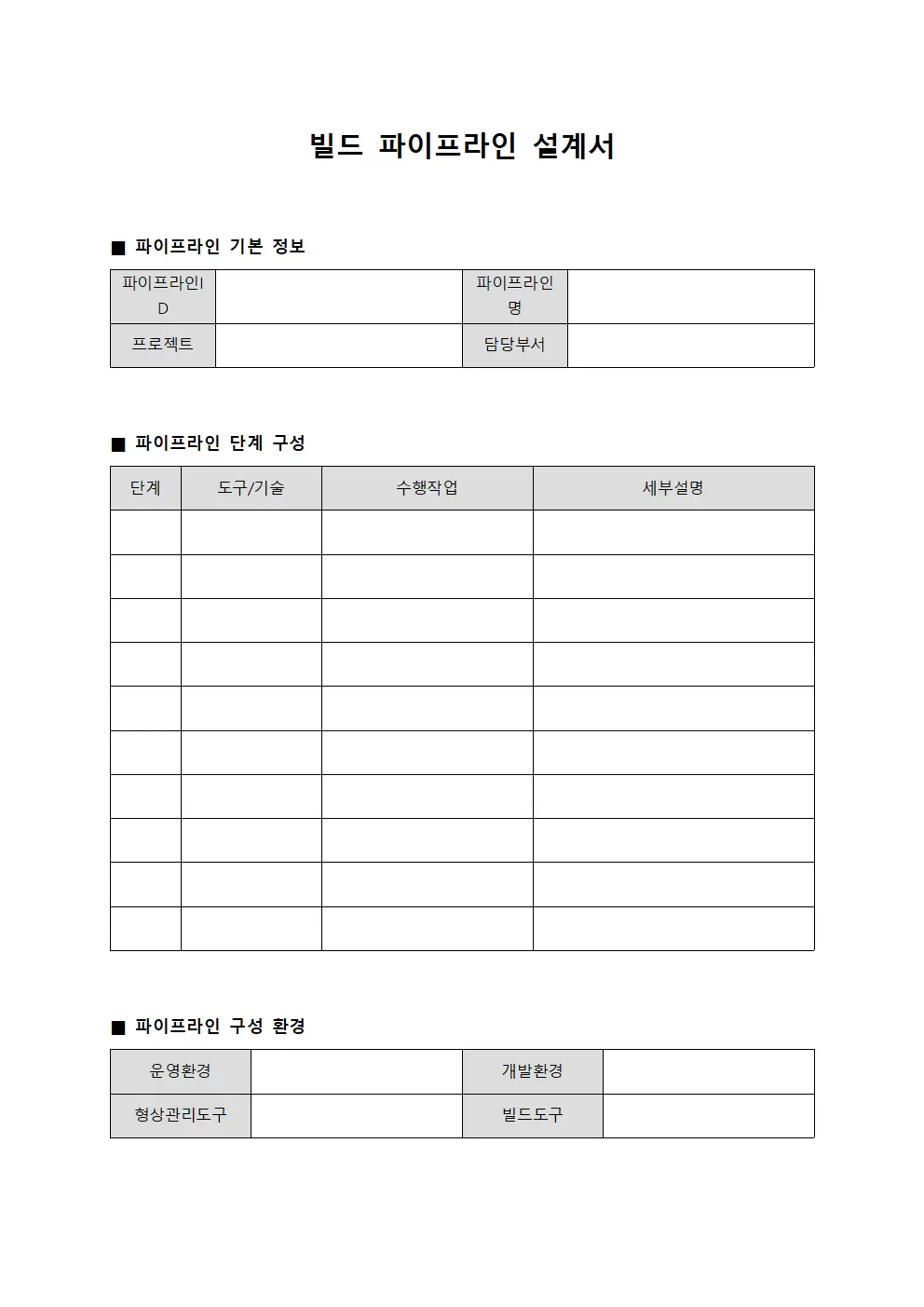빌드 파이프라인 설계서