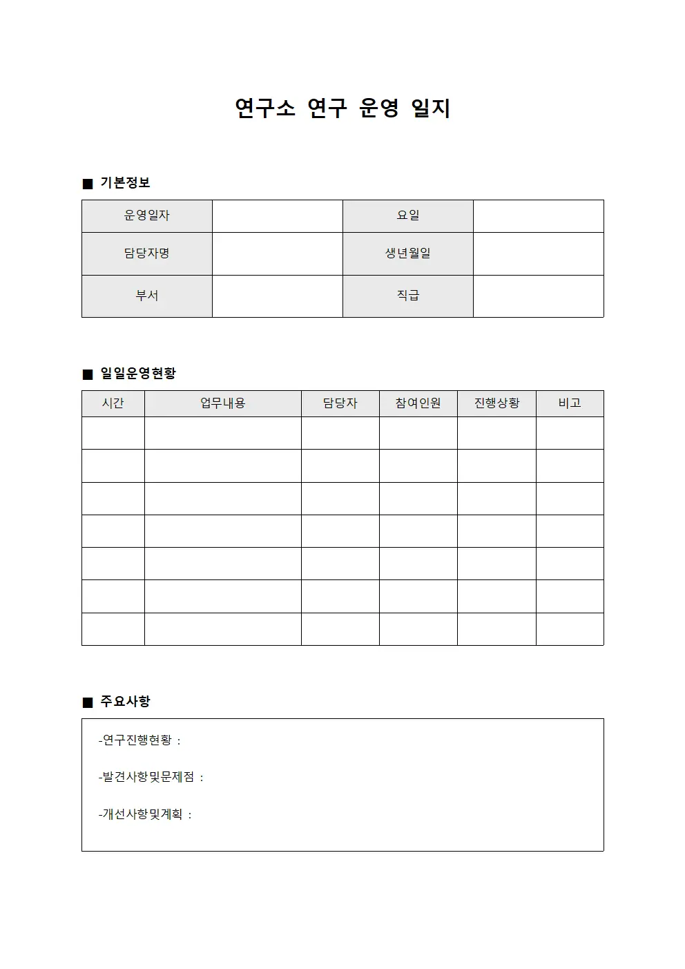 연구소 연구 운영 일지