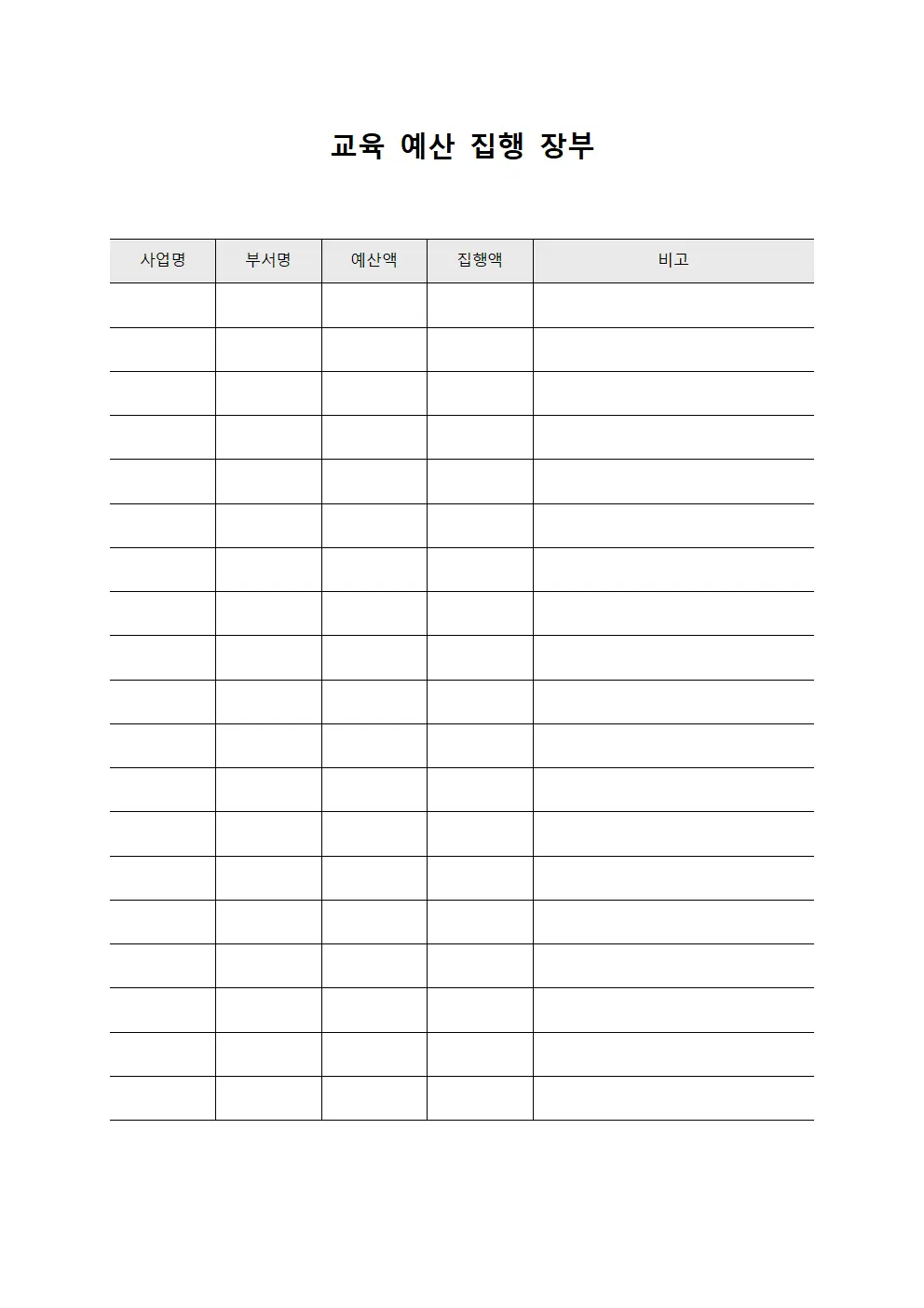 교육 예산 집행 장부