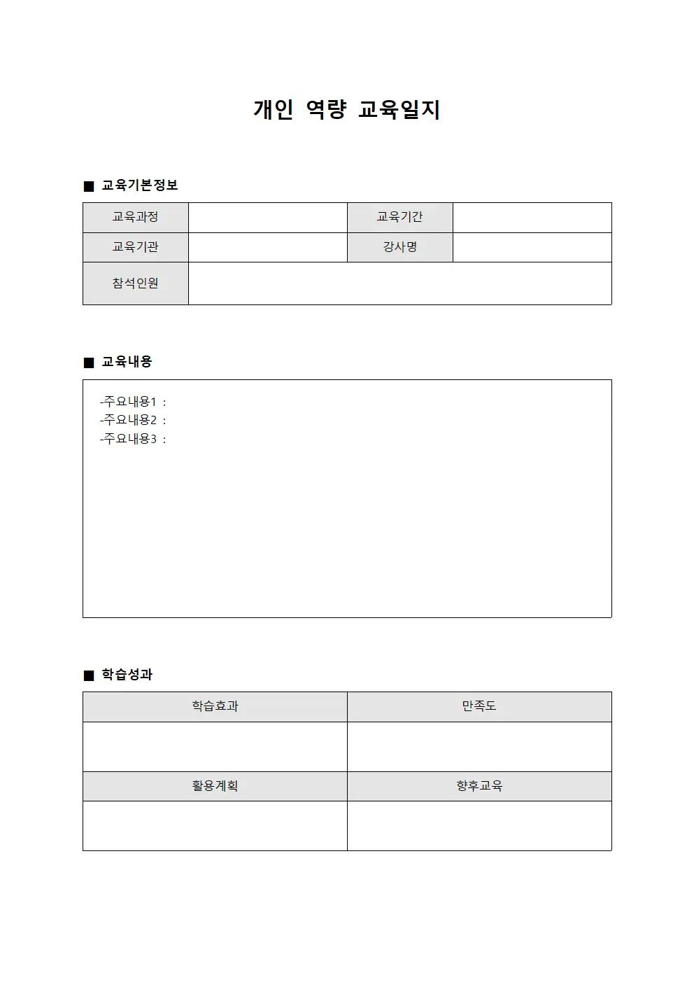 개인 역량 교육일지 현황