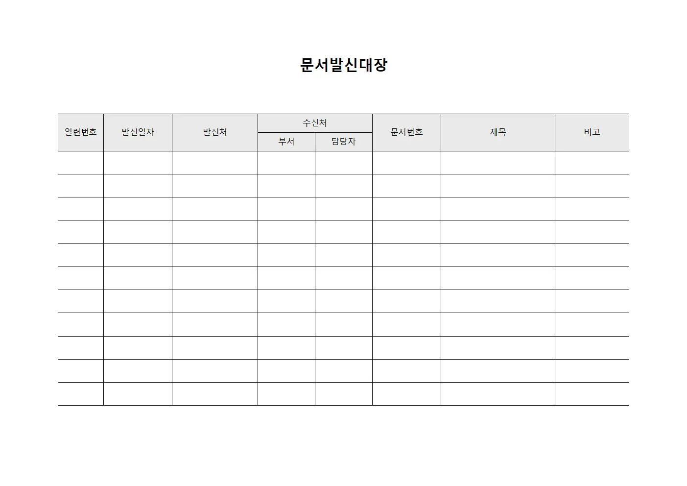 교육공문발신현황 문서발신대장