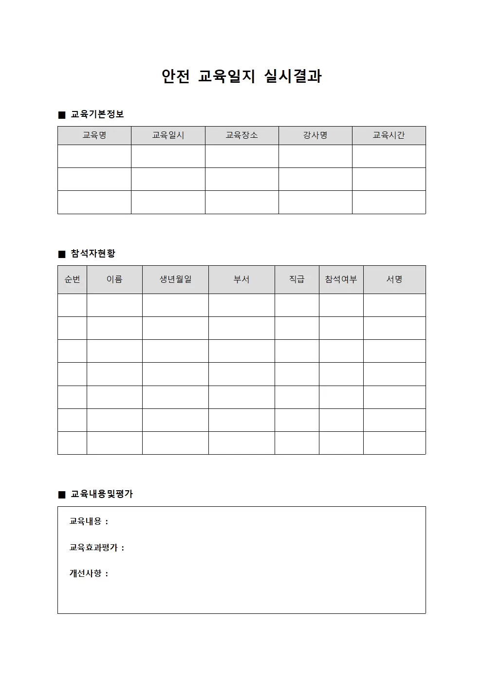 전문가 교육일지 실시결과