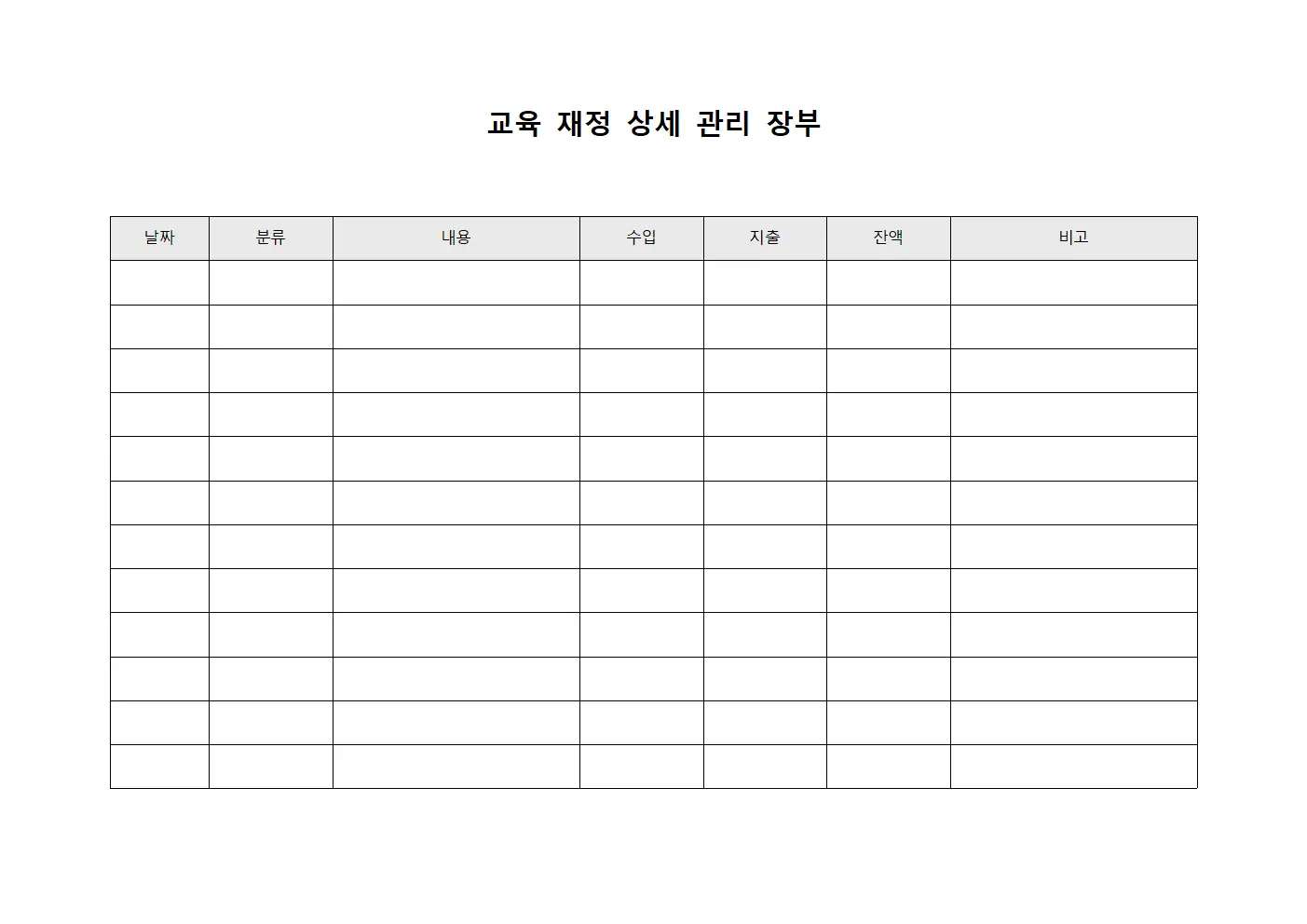 교육 재정 상세 관리 장부