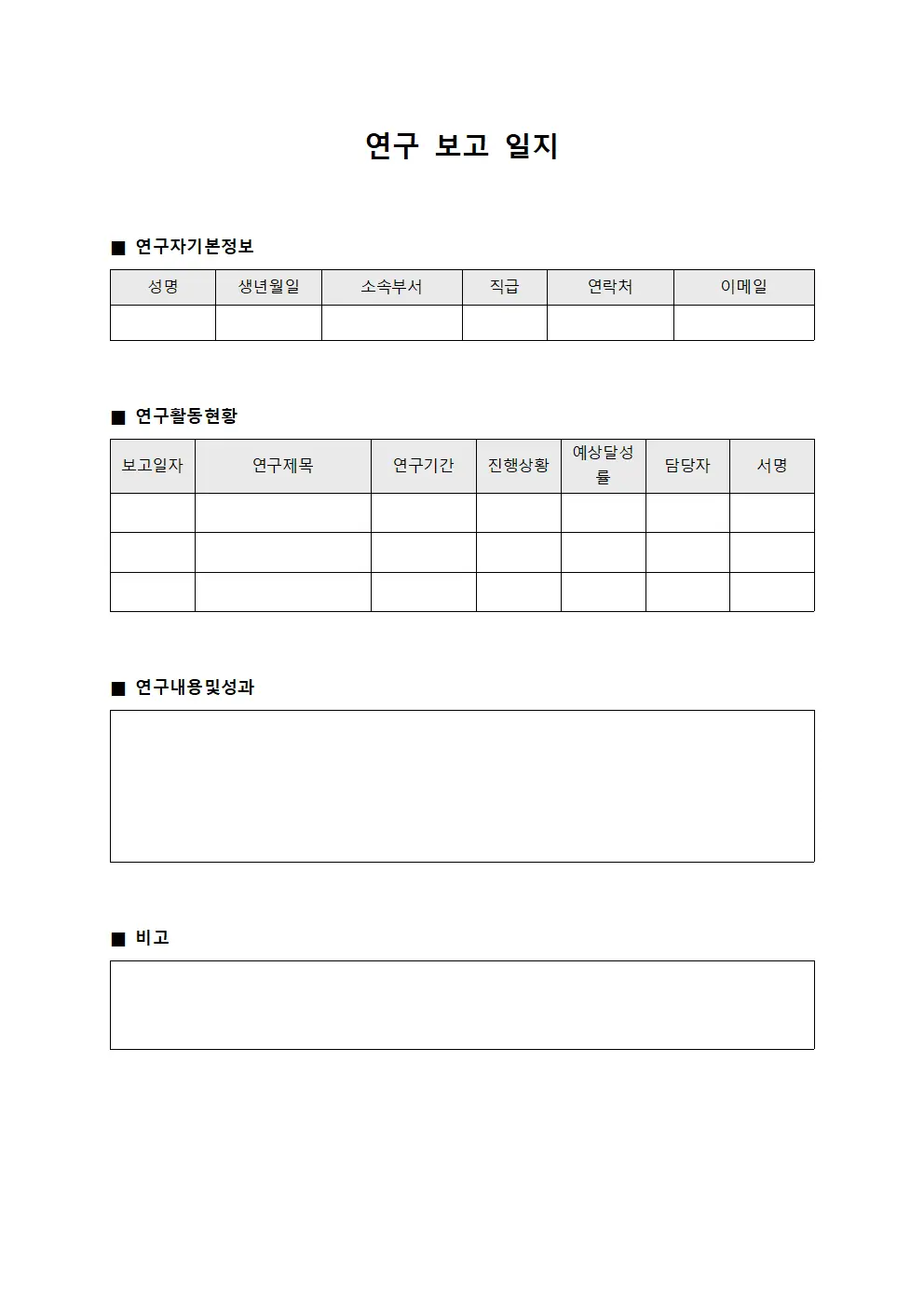 연구 보고 일지