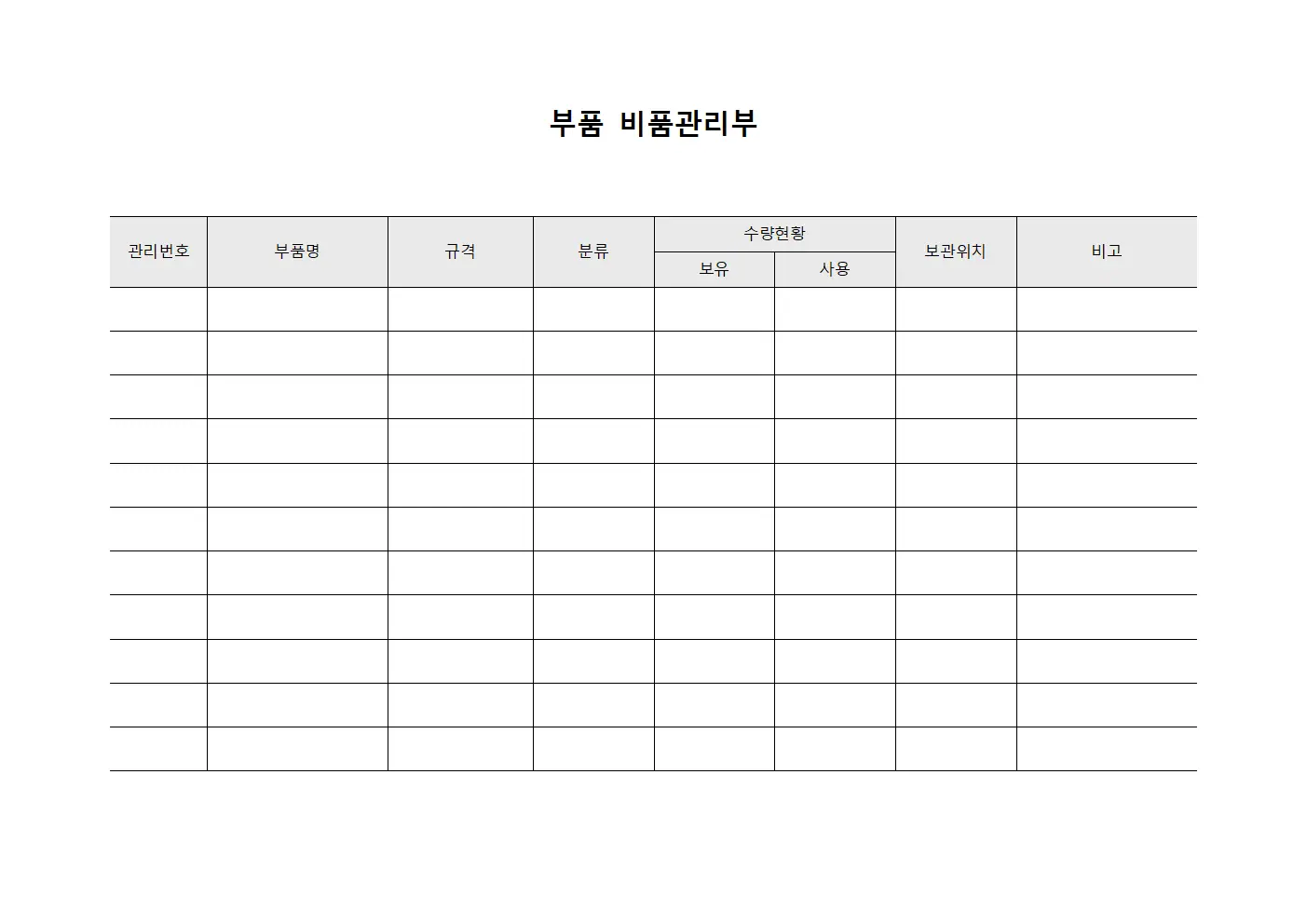 부품 비품관리부
