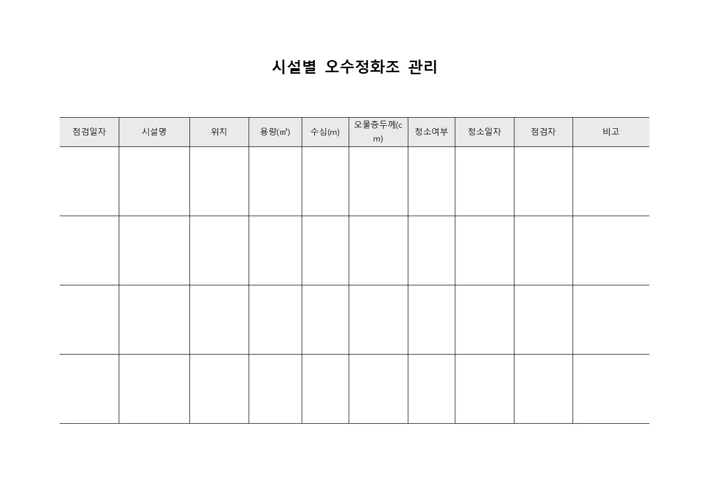 시설별 오수정화조 관리