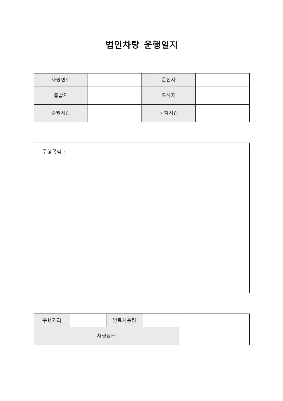 차량운행일지 점검사항결과