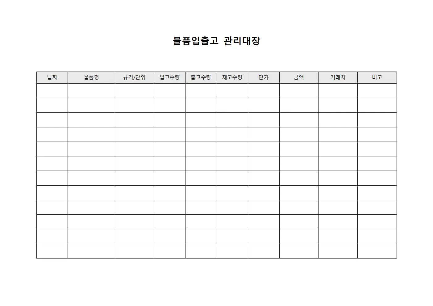 관리자 의약품입출고 관리대장