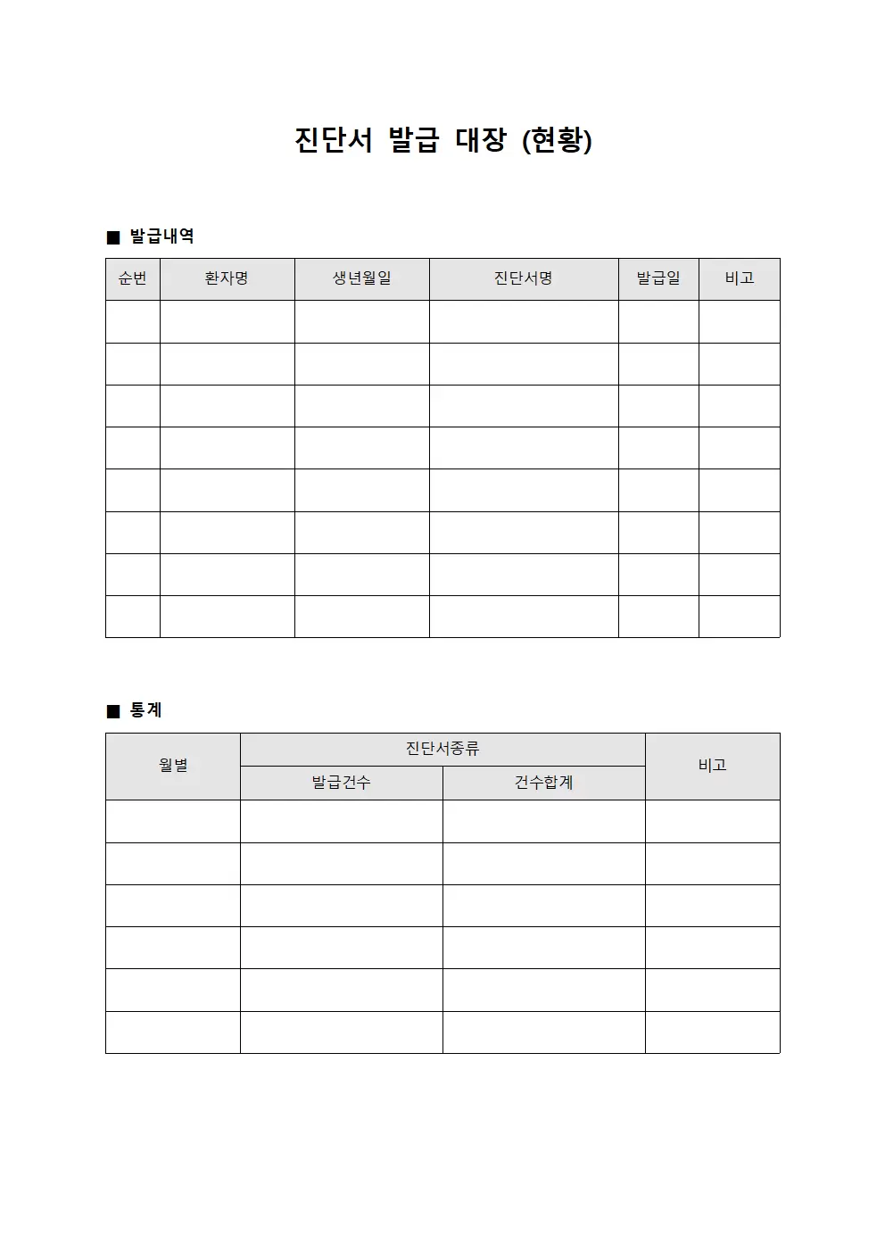 진단서발급대장 (현황)