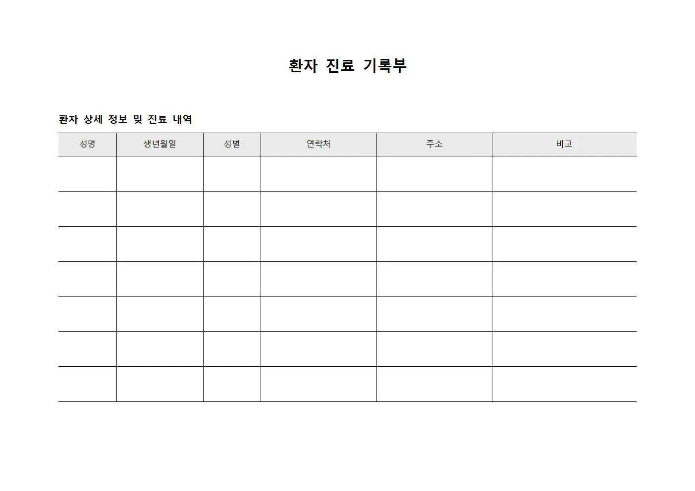 환자 진료 기록부