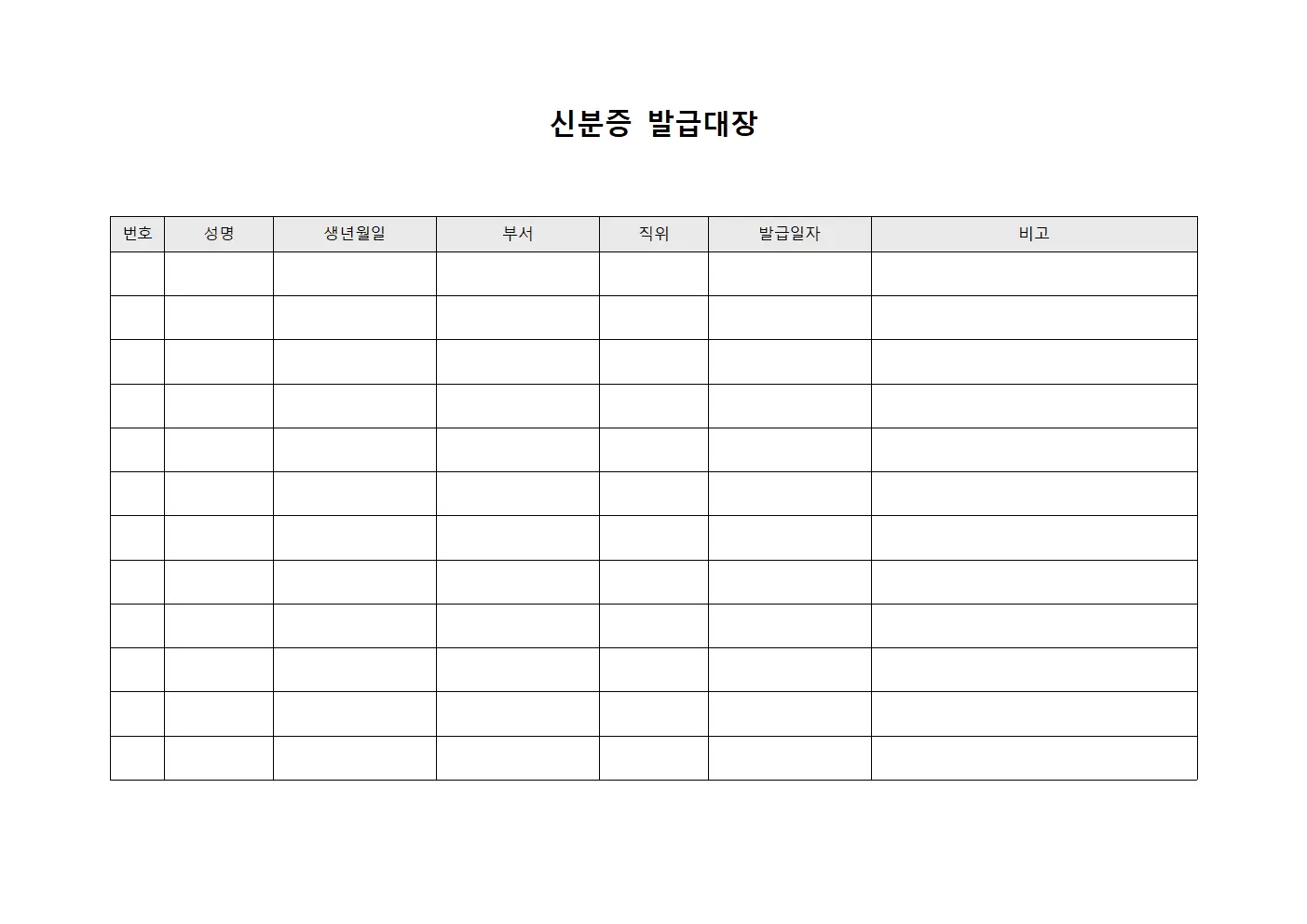 신분증발급대장 - 직원 및 교체현황