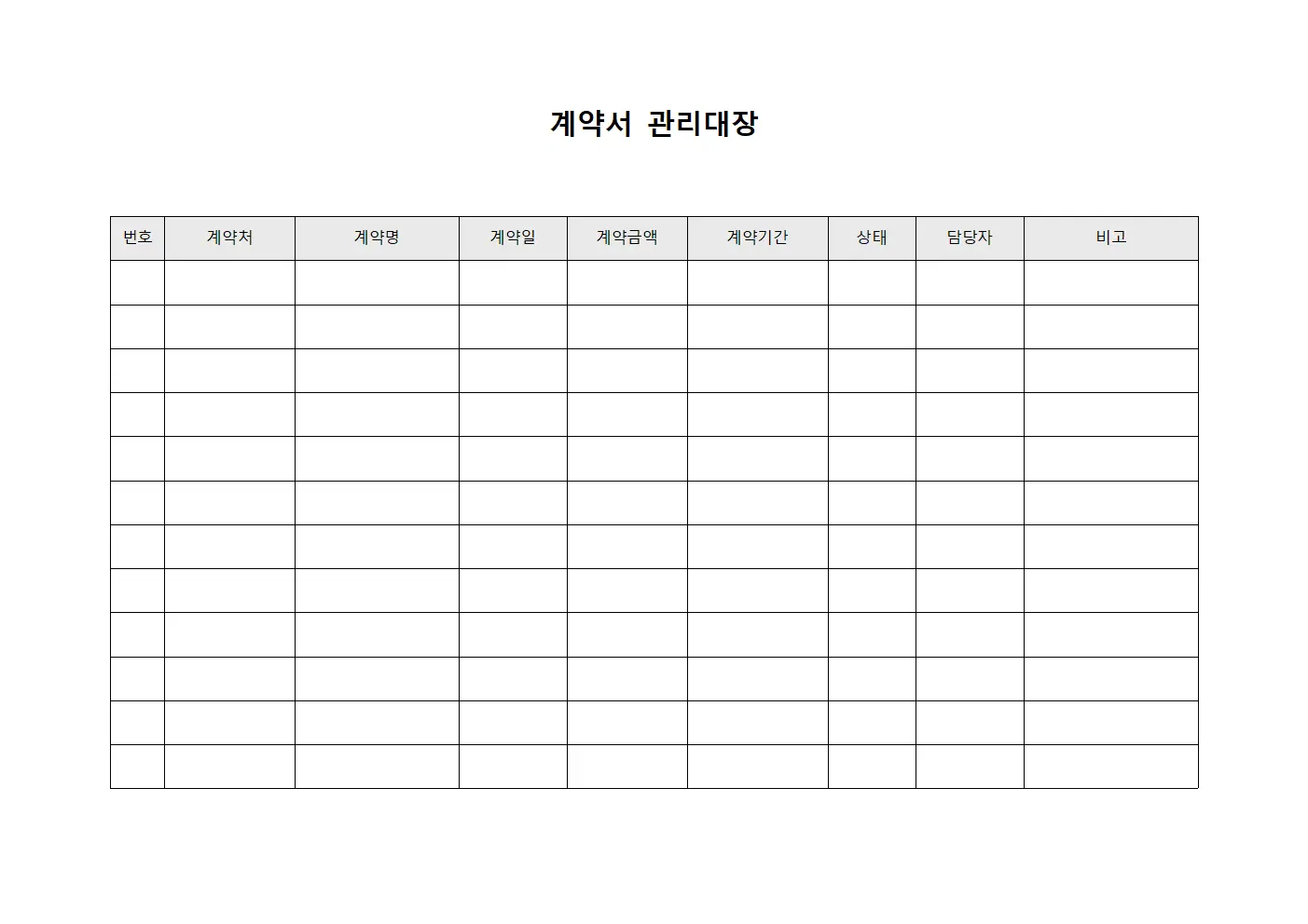 계약서 관리대장 - 협력사 계약 현황