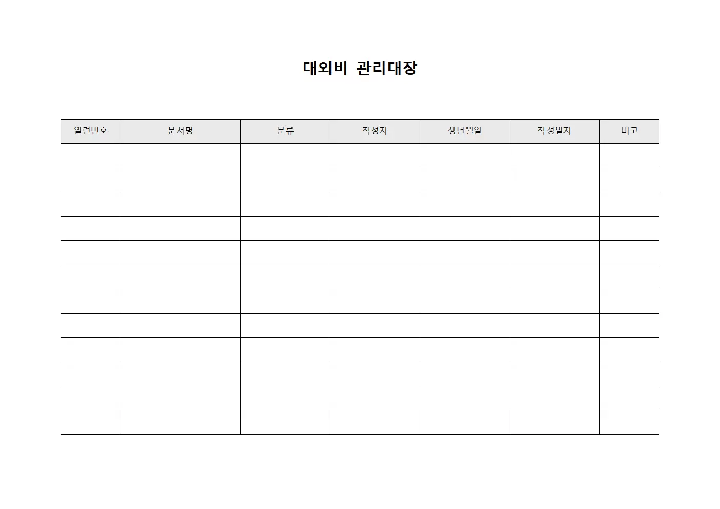 대외비관리대장 (열람권한지정)