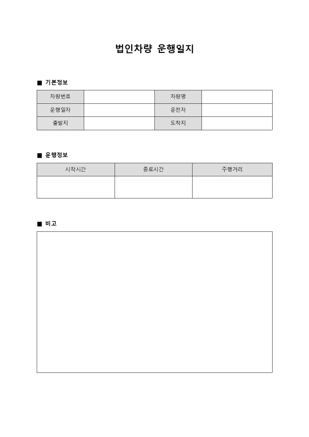 법인차량운행일지 비용현황분석