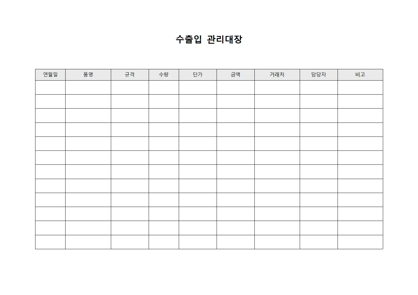 수출입관리대장 - 담당자자산현황
