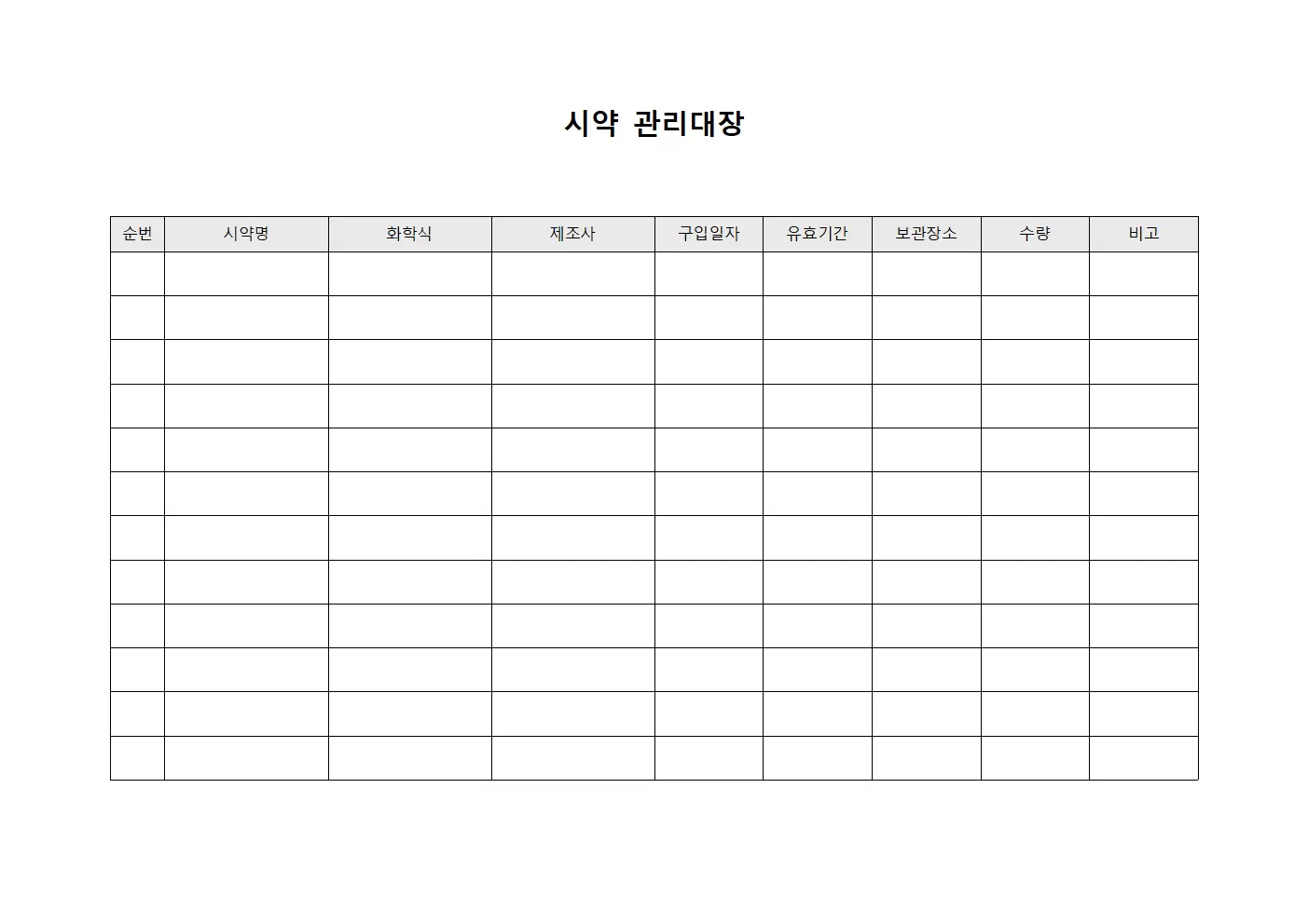 분기별소비현황 시약관리대장