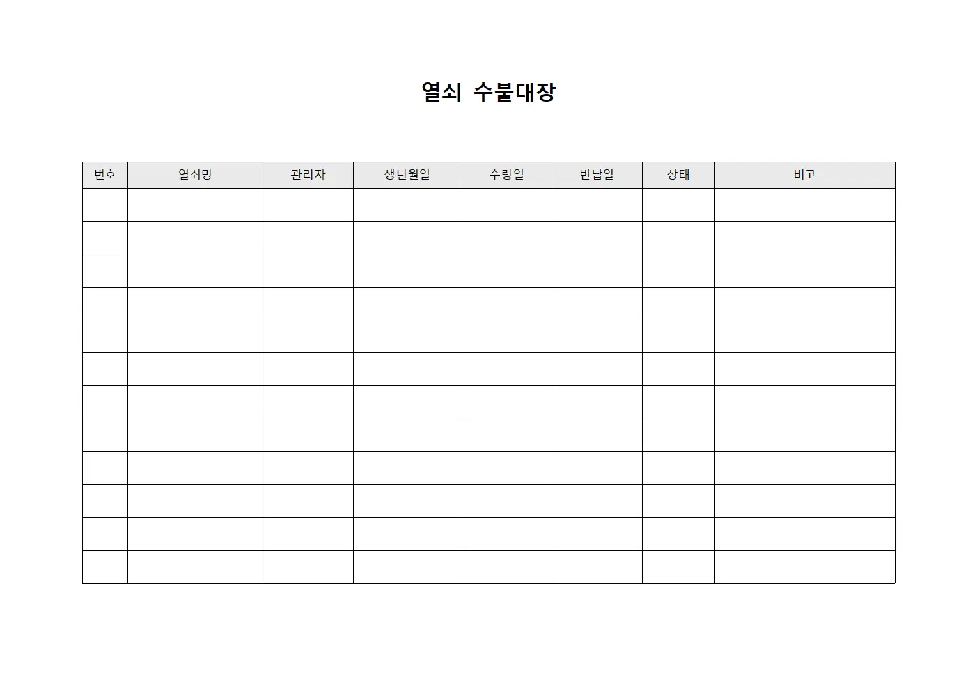 열쇠수불대장 - 계약자 현황관리