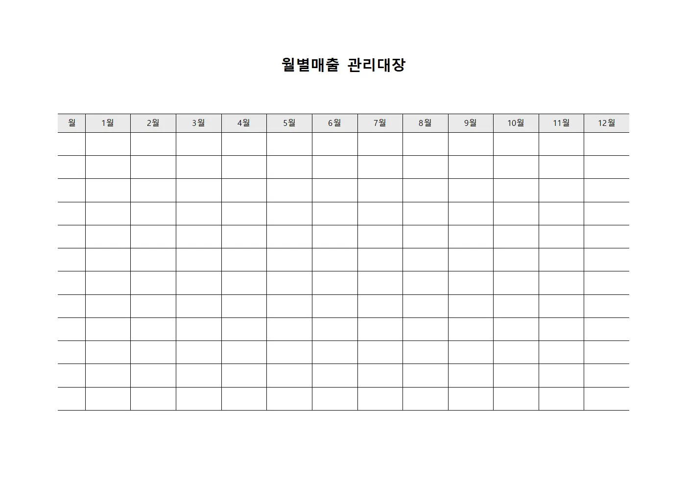 월별매출관리대장 - 기간별거래액